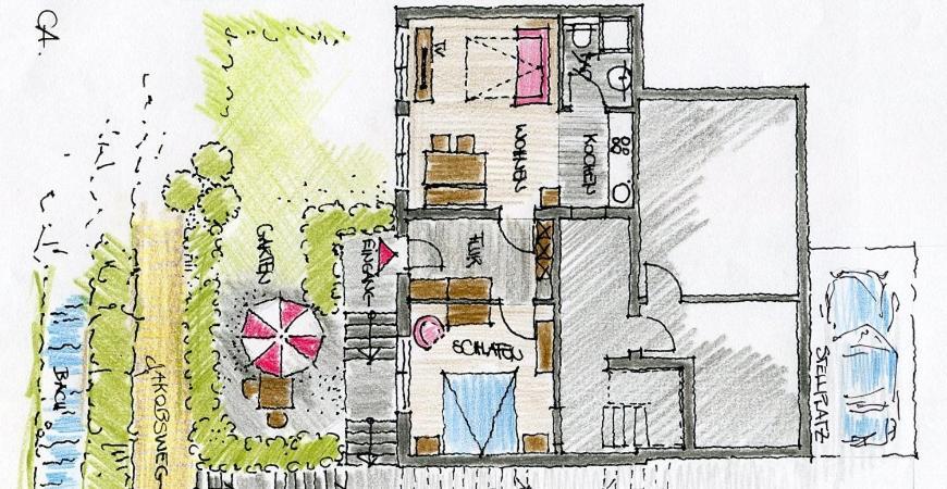 קרויצלינגן Ferienwohnung Am Bach מראה חיצוני תמונה